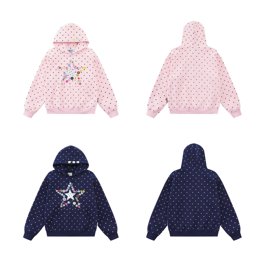 Colorful Star Print Zip-Up Hoodie