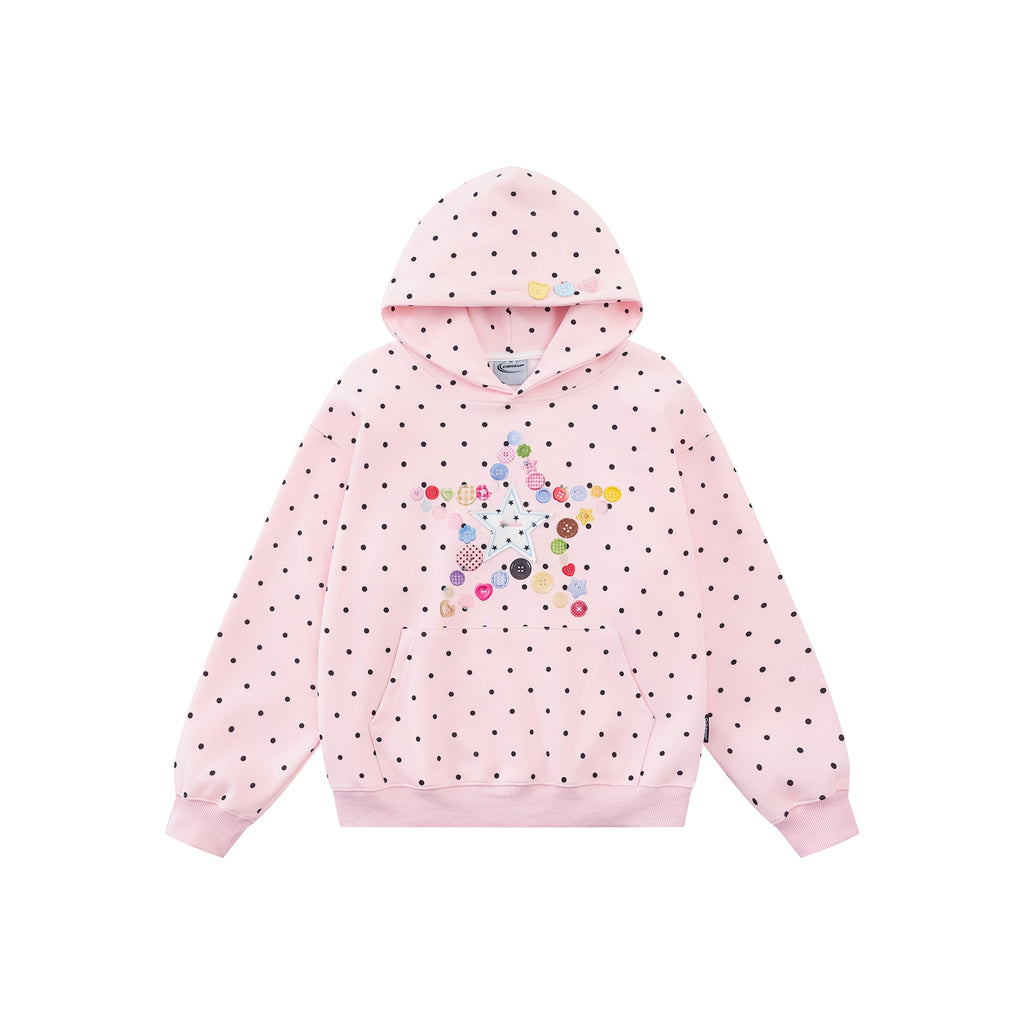 Colorful Star Print Zip-Up Hoodie