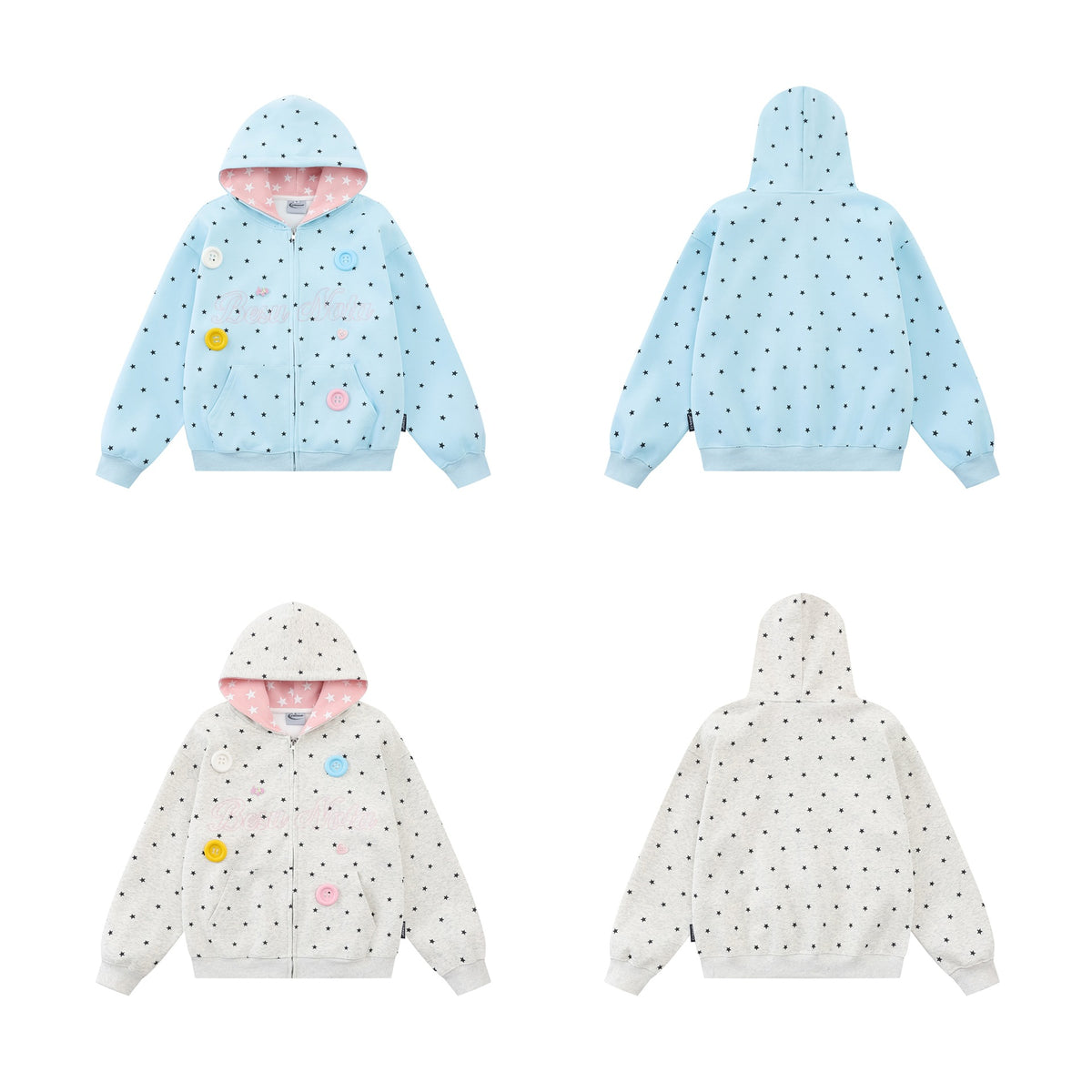 Full Print Star Zip-Up Hoodie
