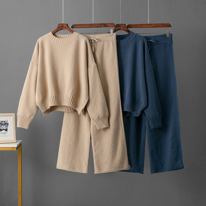 Pullover Sweater & Wide Leg Pants Set