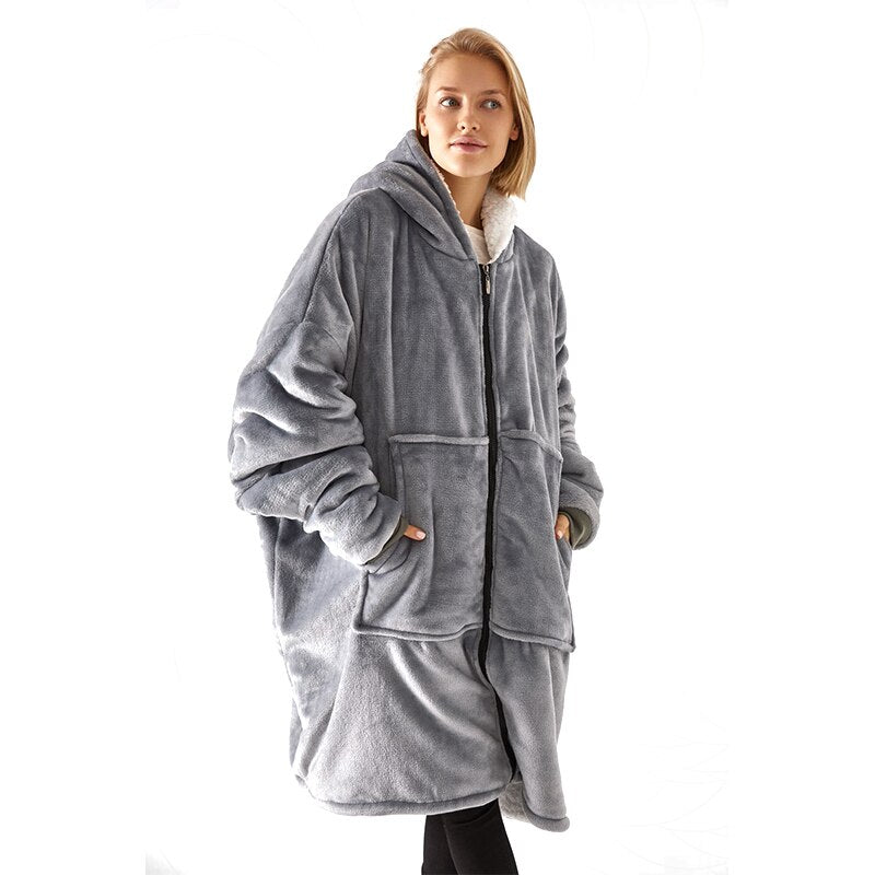 Oversized Fleece Blanket Hoodie