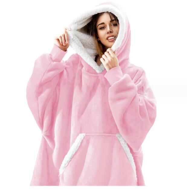 Sherpa Fleece Wearable Hoodie Blanket
