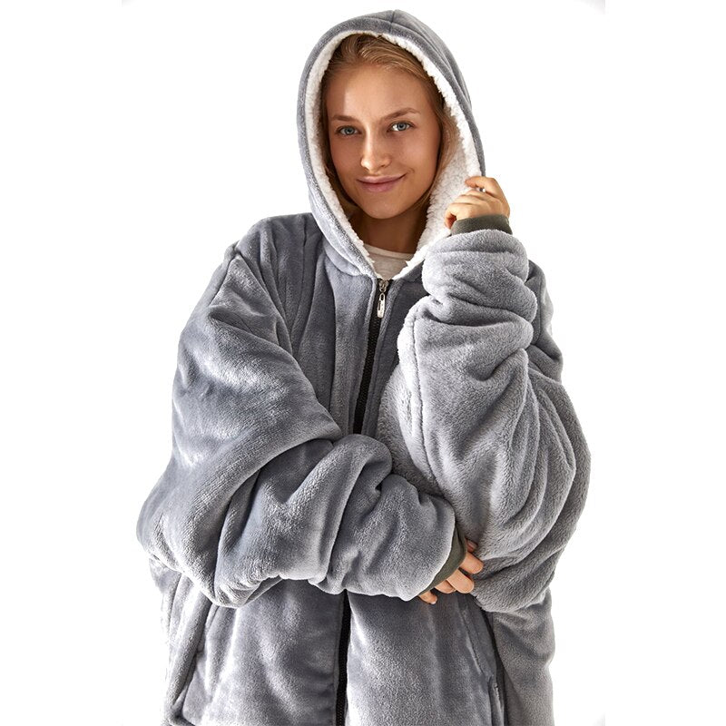 Oversized Fleece Blanket Hoodie