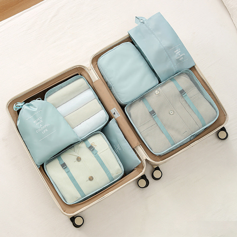7Pcs Travel Packing Cubes, Luggage Organizer Set with Shoe Bag for Clothes Storage