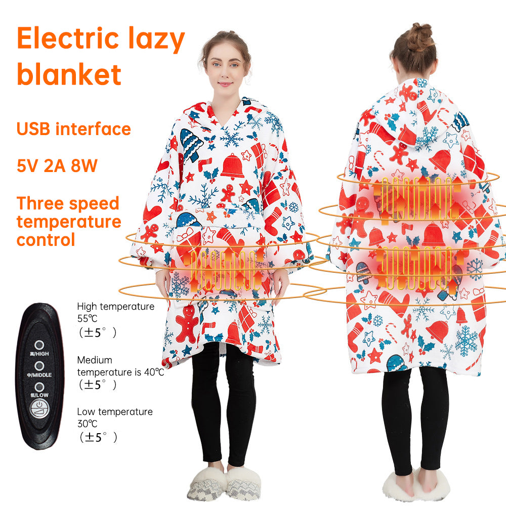 USB Heated Wearable Hoodie Blanket