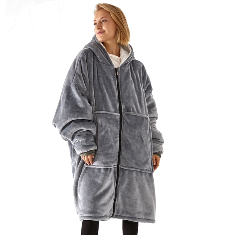 Oversized Fleece Blanket Hoodie