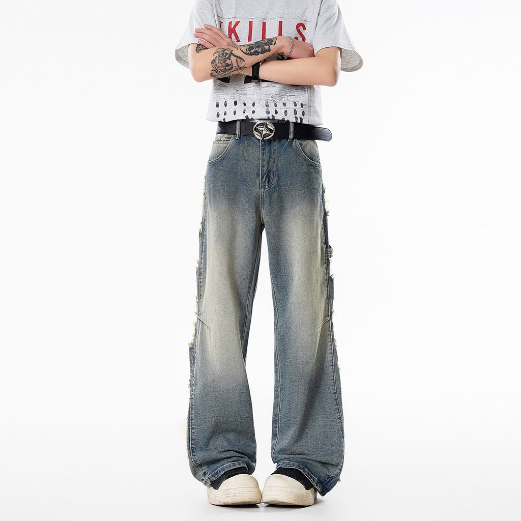 Loose Fit Ripped Distressed Jeans for Men