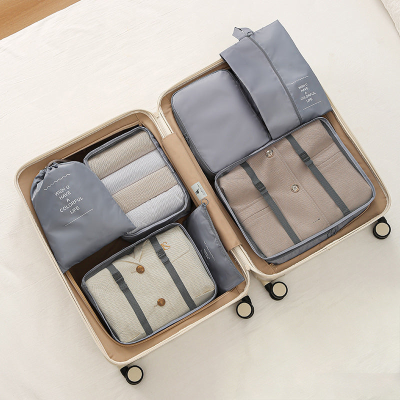 7Pcs Travel Packing Cubes, Luggage Organizer Set with Shoe Bag for Clothes Storage