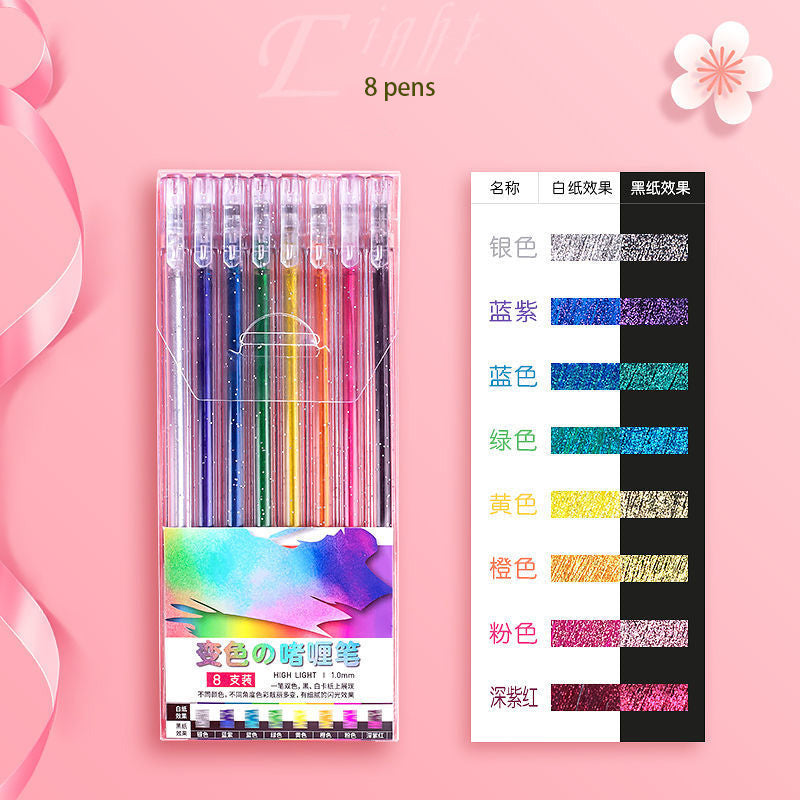 Glitter Gel Pen Set – Neon & Fluorescent Sparkle Pens for Drawing, Journaling & Scrapbooking