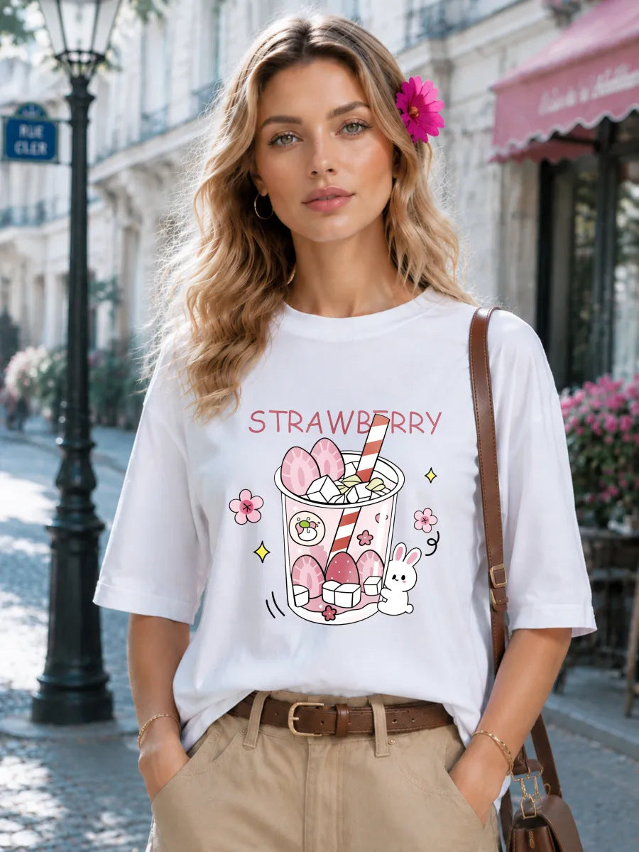 Rabbit Print Oversized T-Shirt