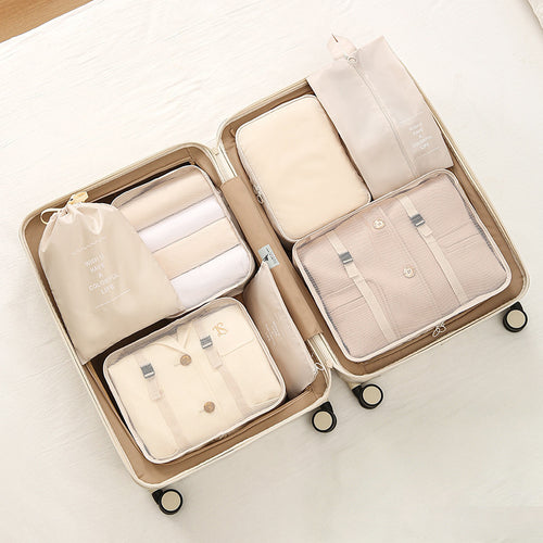 7Pcs Travel Packing Cubes, Luggage Organizer Set with Shoe Bag for Clothes Storage