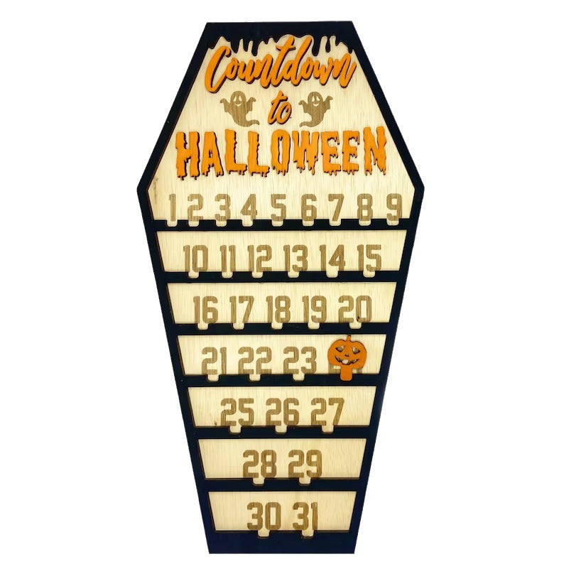 Halloween Wooden Countdown Calendar | Spooky 3D Advent Sign
