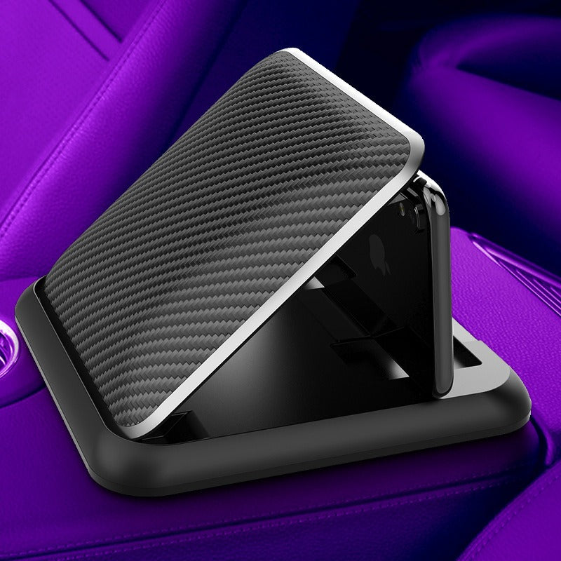 Carbon Fiber Car Phone Holder – AR Navigation Dashboard Mount with Suction Cup