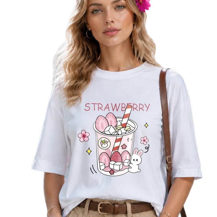 Rabbit Print Oversized T-Shirt