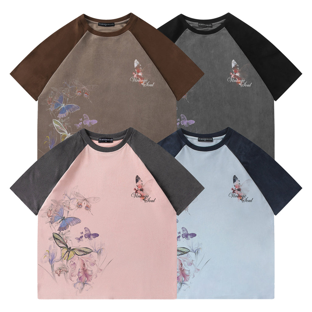 Ink Butterfly Print Short Sleeve Shirt