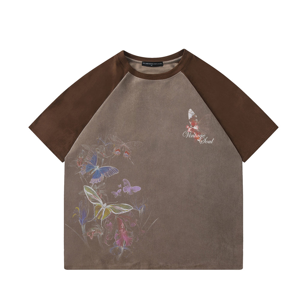 Ink Butterfly Print Short Sleeve Shirt