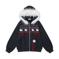 Dopamine Wave Print Zip-Up Hoodie