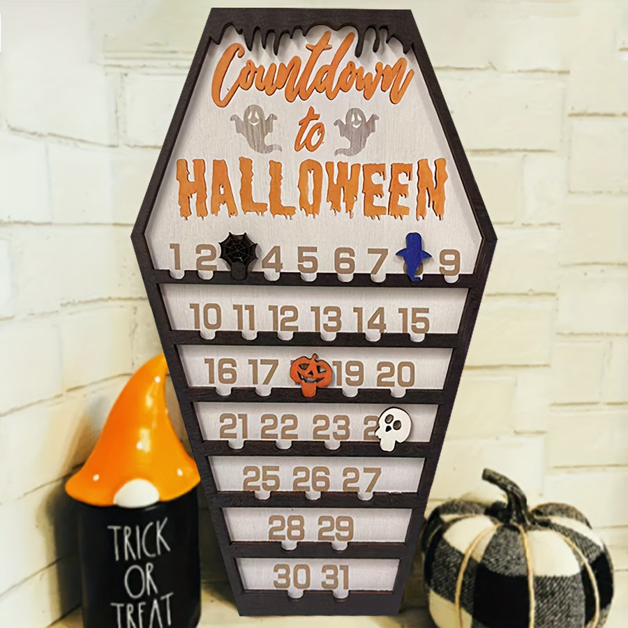 Halloween Wooden Countdown Calendar | Spooky 3D Advent Sign
