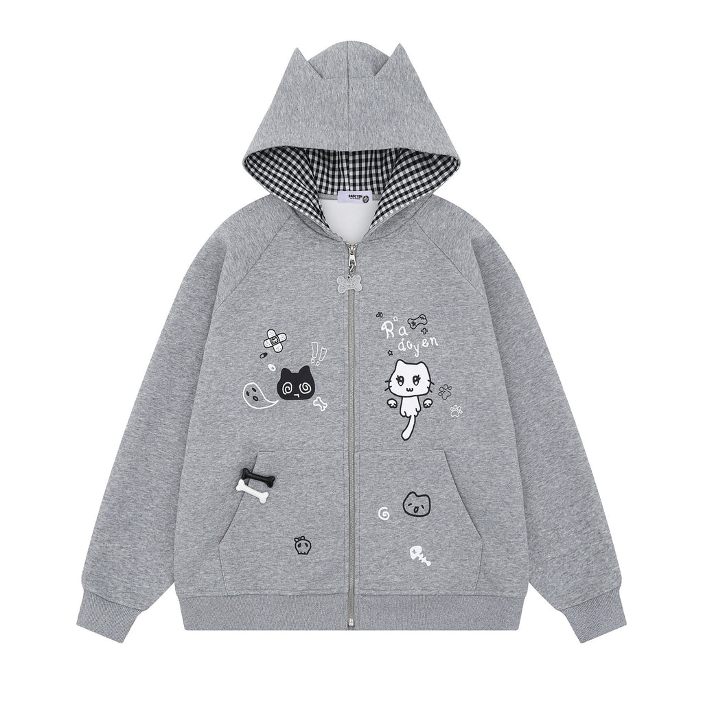 Cat Ear Zip-Up Hoodie
