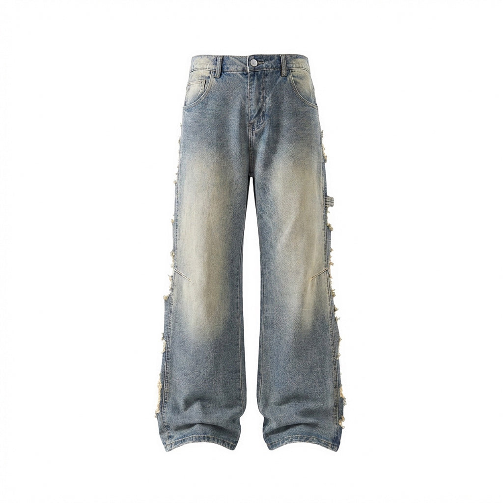 Loose Fit Ripped Distressed Jeans for Men