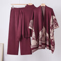 Knit Sweater & Wide Leg Pants Three-Piece Set