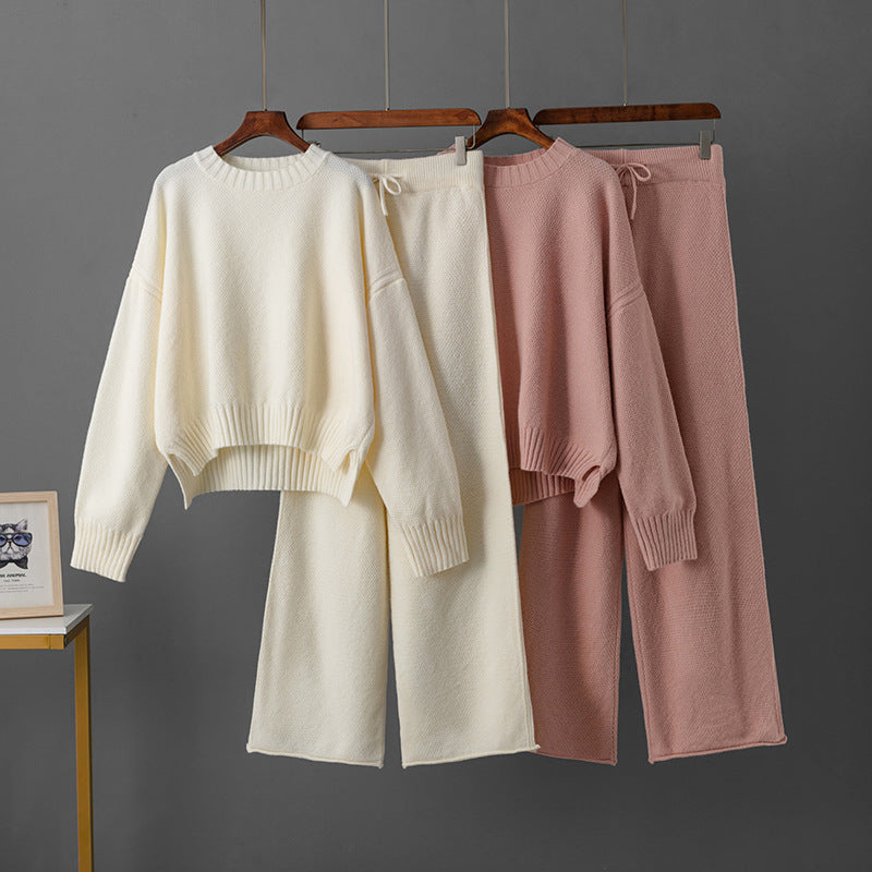 Pullover Sweater & Wide Leg Pants Set