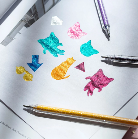 Glitter Gel Pen Set – Neon & Fluorescent Sparkle Pens for Drawing, Journaling & Scrapbooking
