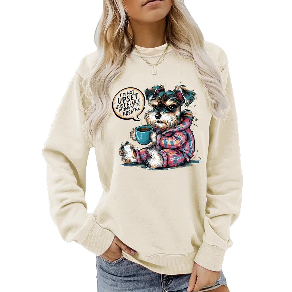 Grid & Coffee Cup Print Hoodie