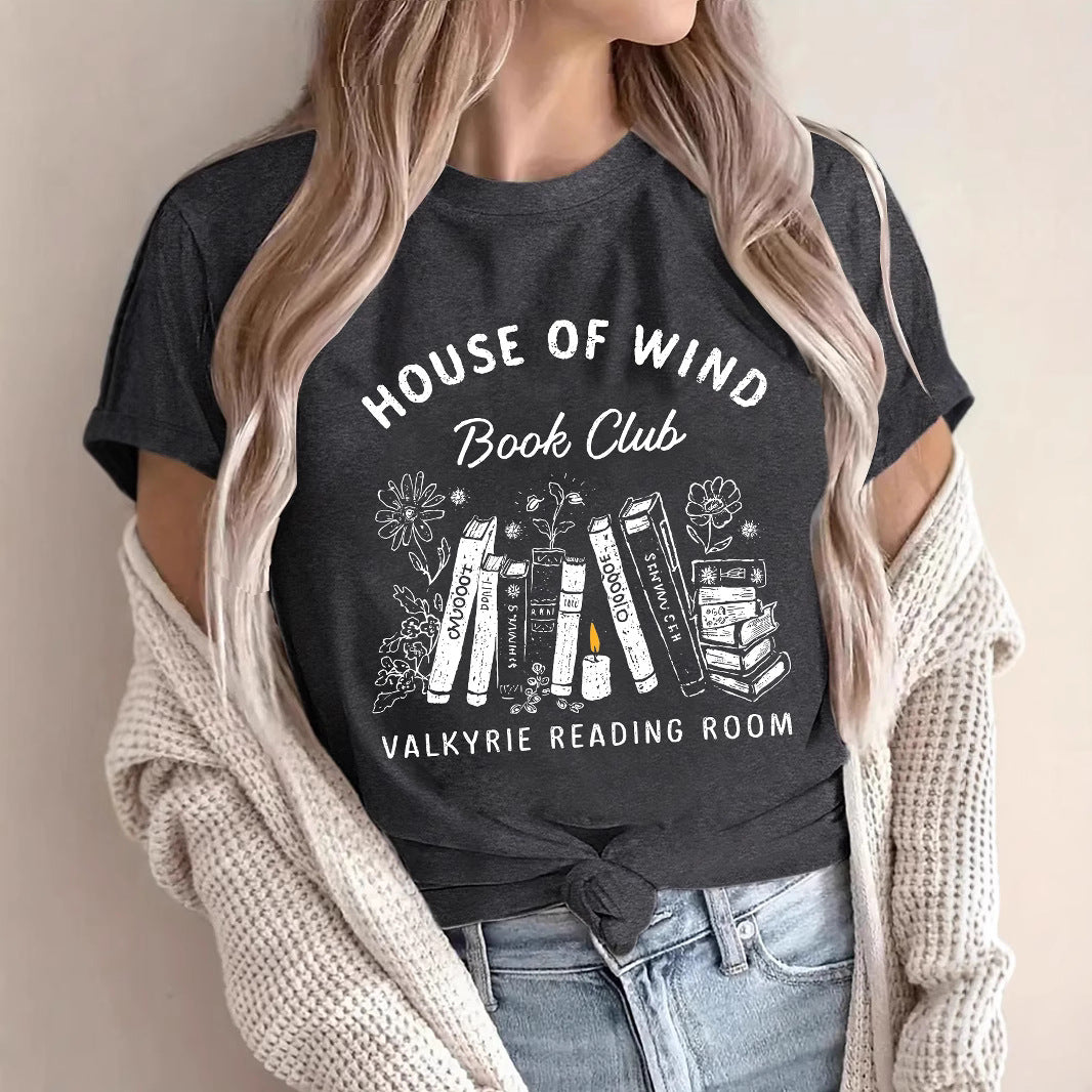 Women's Graphic Print T-Shirt – Relaxed Fit, Round Neck, Short Sleeve Casual Tee