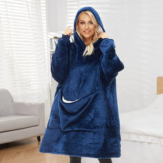 Oversized Blanket Hoodie with Kangaroo Pockets