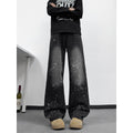 Splash Print Loose Straight Leg Jeans