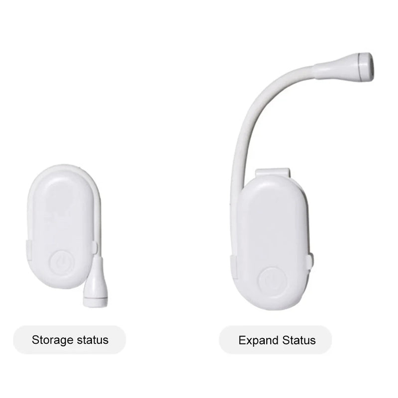 Clip-On Book Light – Rechargeable LED Reading Lamp with 3 Colors & Stepless Brightness for Bed, Travel & Hotels