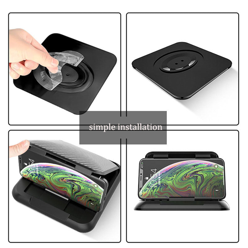 Carbon Fiber Car Phone Holder – AR Navigation Dashboard Mount with Suction Cup