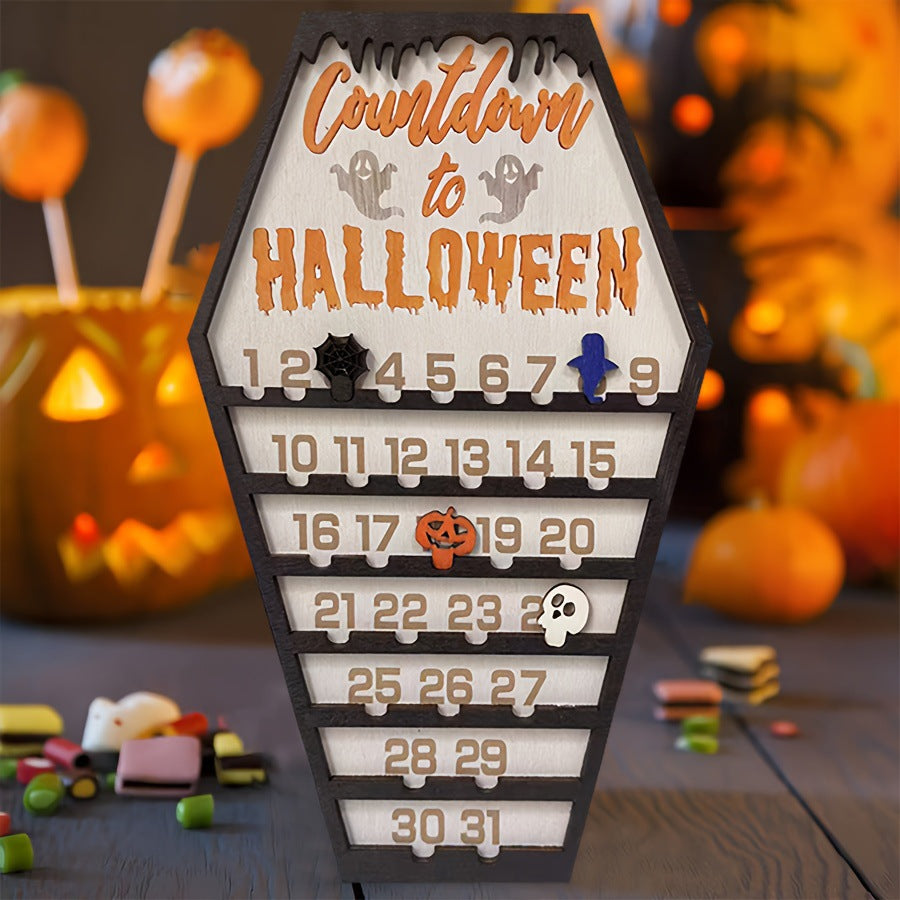 Halloween Wooden Countdown Calendar | Spooky 3D Advent Sign