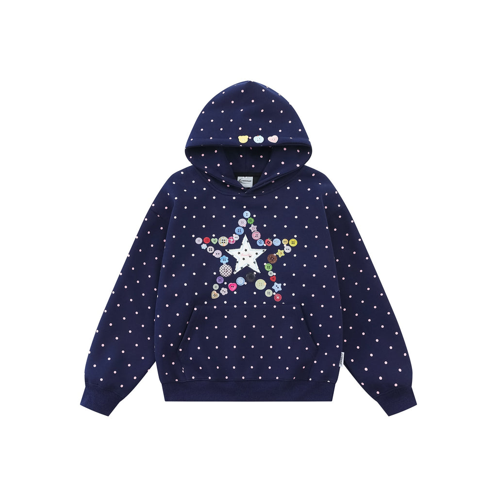 Colorful Star Print Zip-Up Hoodie