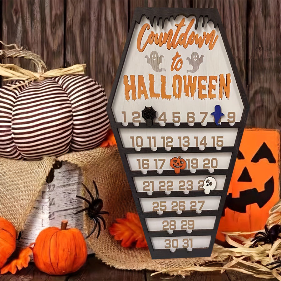 Halloween Wooden Countdown Calendar | Spooky 3D Advent Sign