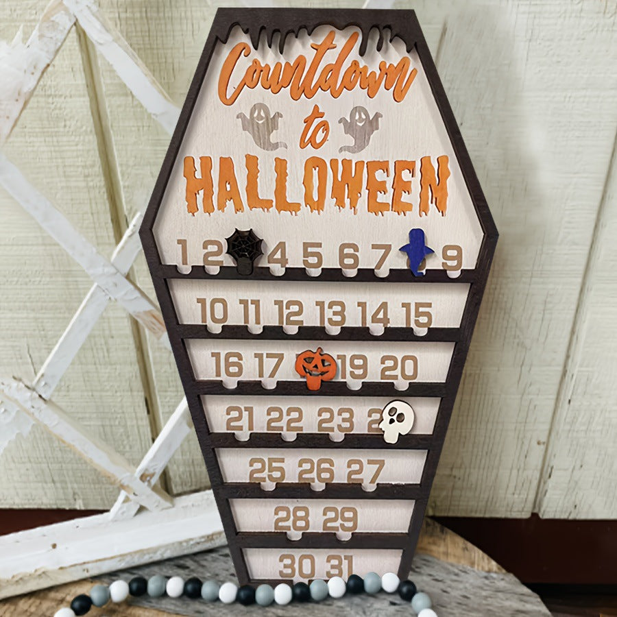 Halloween Wooden Countdown Calendar | Spooky 3D Advent Sign
