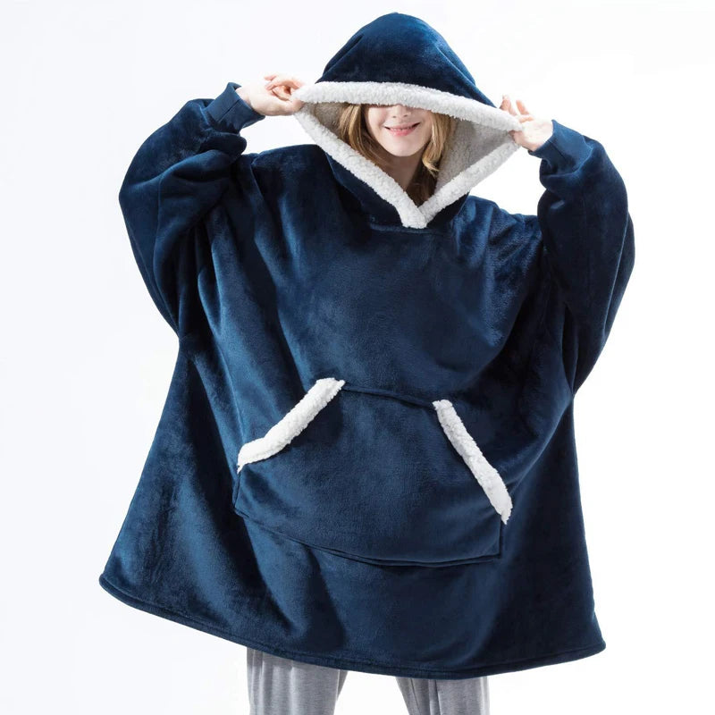 Sherpa Fleece Wearable Hoodie Blanket