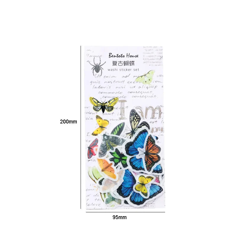 Kawaii Animal & Plant Retro Sticker Pack — 34-38pcs DIY Diary & Scrapbooking Decor Supplies