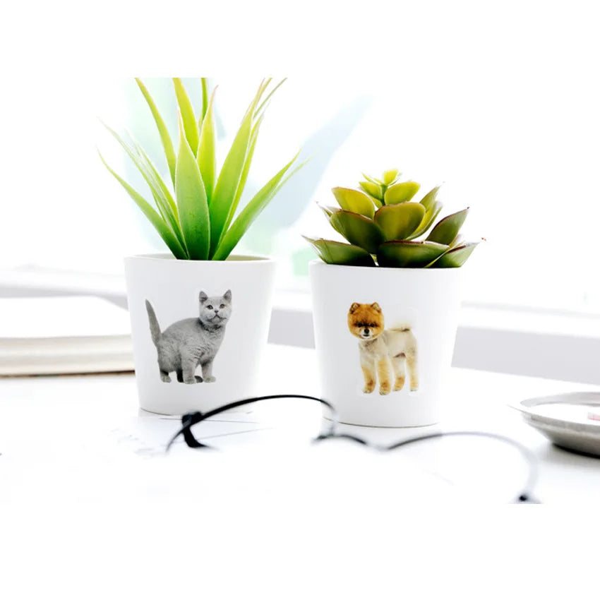 Kawaii Animal & Plant Retro Sticker Pack — 34-38pcs DIY Diary & Scrapbooking Decor Supplies