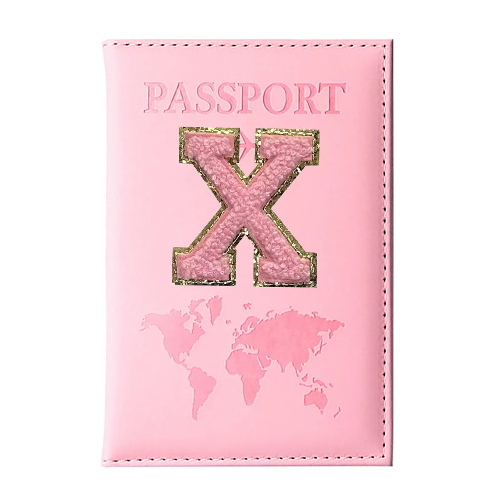 Initial Letter Passport Cover — Waterproof PU Leather Passport Wallet (A–Z)