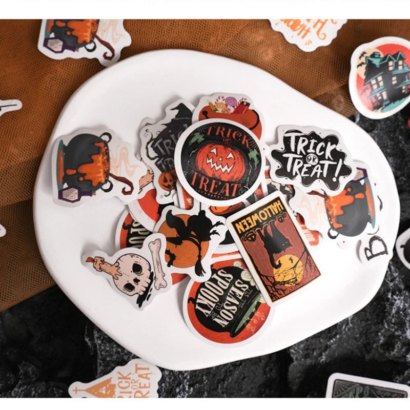Halloween Ghost & Pumpkin Sticker Box — Exquisite Designs for Journals, Cases & More