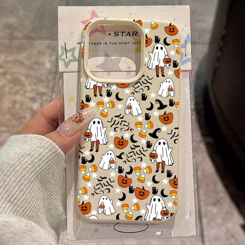 Halloween Pumpkin Ghost Phone Case — Shockproof Soft TPU Cover