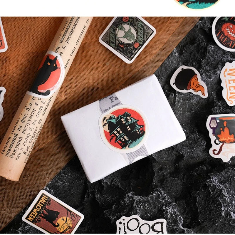 Halloween Ghost & Pumpkin Sticker Box — Exquisite Designs for Journals, Cases & More