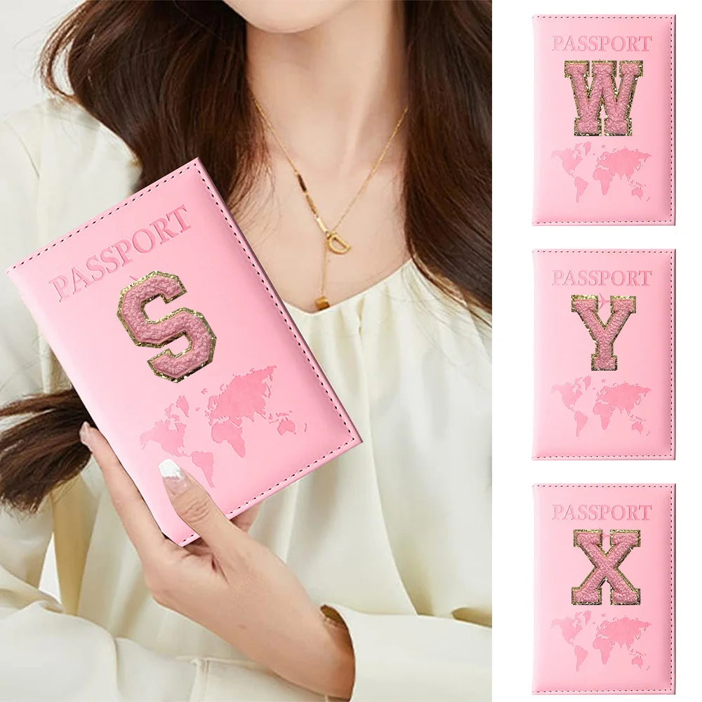 Initial Letter Passport Cover — Waterproof PU Leather Passport Wallet (A–Z)