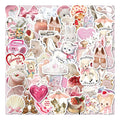 Kawaii Pink Cartoon Sticker Pack — Cute Aesthetic Decals (10 / 30 / 60pcs)