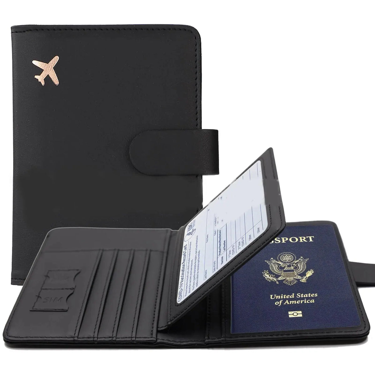 PU Leather Passport Holder with Card Slots — Travel Wallet Cover for Men & Women