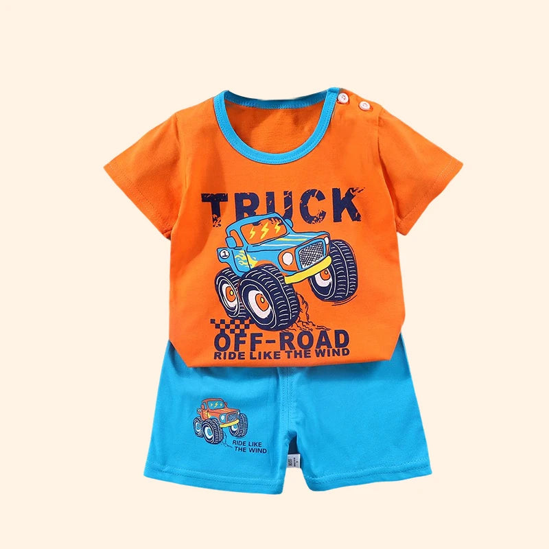 Kids 2-Piece Cotton Set – Soft T-Shirt & Shorts for Boys & Girls (Toddler)