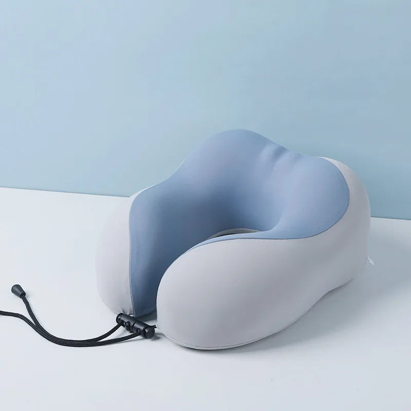 Portable Knit U-Shaped Neck Pillow – Stowable Travel Headrest for Flights, Office & On-the-Go