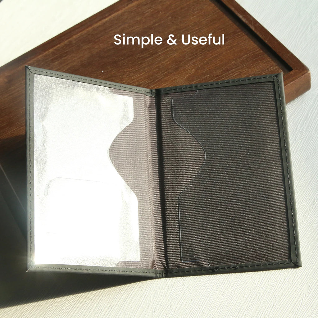 World Map Passport Wallet & Card Organizer — Slim PU Leather Cover for Travel
